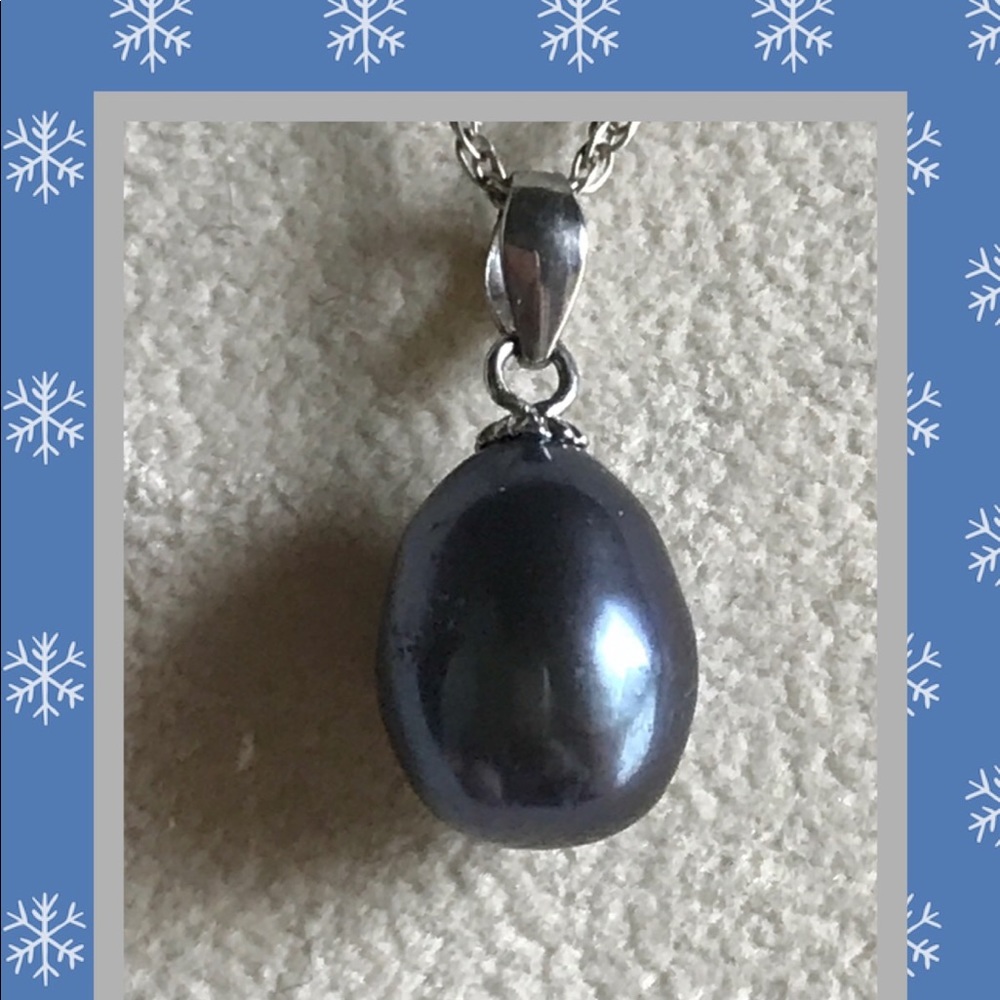 Vantel Pearl Drop Necklace Sterling Chain NEW